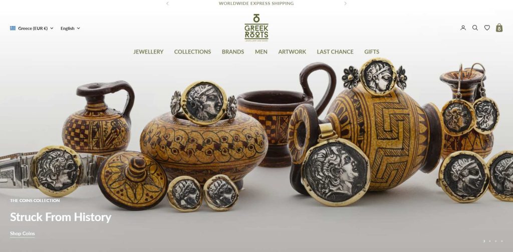 κατασκευή eshop shopify greekroots